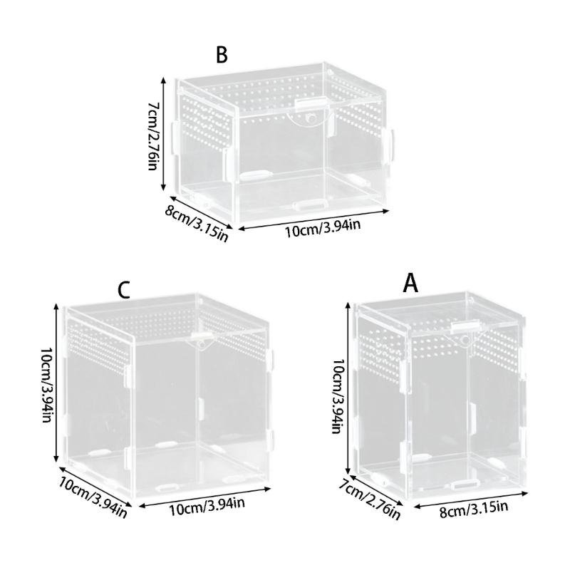 Acrylic Pet Terrarium Enclosure Cage For Small Reptiles With Breathable Airflows Holes Design Jumping Spiders Habitat Box