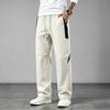 Men's Quick-Dry Casual Trendy Straight Leg Plus Size Color Block Pants for Spring and Fall