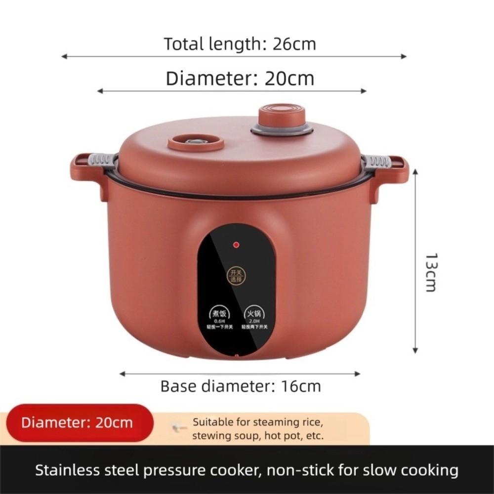 Easy 20cm Micro Pressure Cooker Non Stick Quick Heating Rice Cooker Anti-overflow 2 L Pressure Cooking Pot Student Dormitory