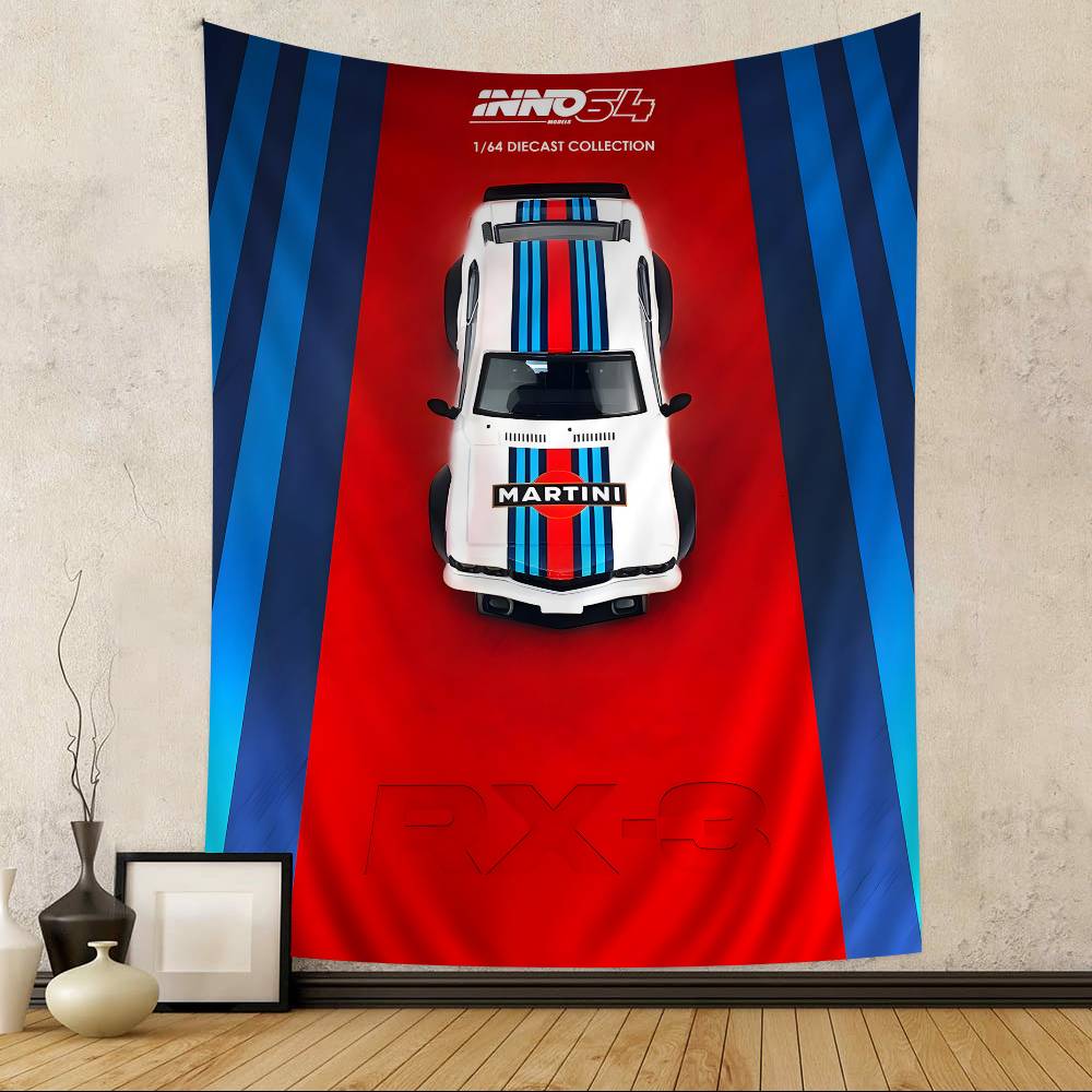 MMartini Racing Anime Tapestry Hanging Tarot Hippie Wall Rugs Dorm Home Decor