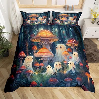 Ghost Duvet Cover Sets for Kids Teens Queen King Size Lightweight Down Room Decor 2 Pillowcases and 1 Duvet Cover No Comforter