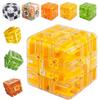 2Pcs Rolling Ball Maze Cube Kids Brain Teaser 3D Puzzle Maze Cube Toddlers Stress Relief Logical Thinking Training Bead Maze Educational Toy