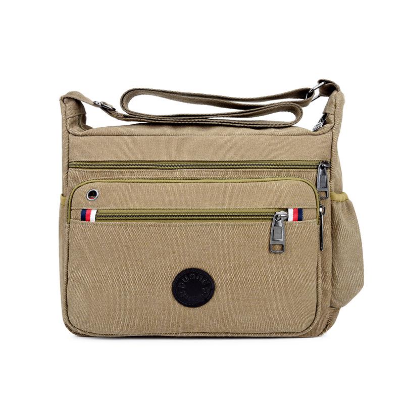 Men Canvas Travel Shoulder Bag Casual Crossbody Bags Good Qualtiy Outdoor Handbag Travel School Retro Tote Zipper Messenger Bag