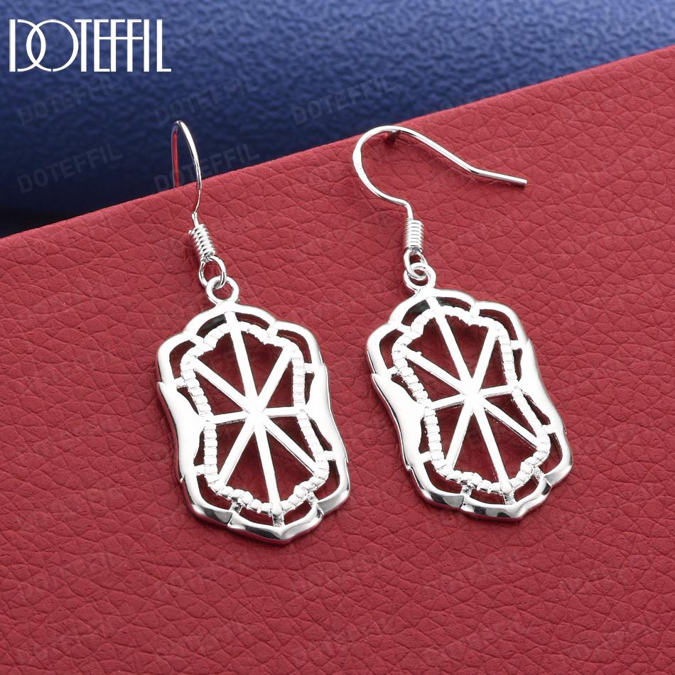 925 Sterling Silver Openwork Cross-Shaped Pendant Earrings - Exquisite Gift Jewelry 4.50*1.60cm