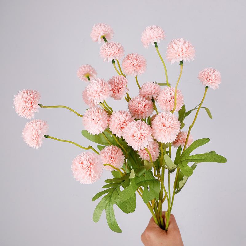 Single ball chrysanthemum home desktop photography fake flower decorative bouquet