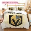 Custom Name,Vegas Golden Knights Pattern Bedding Home Decoration Birthday Gift ( 1 duvet cover + 2 pillowcase, without core),fan merchandise.
