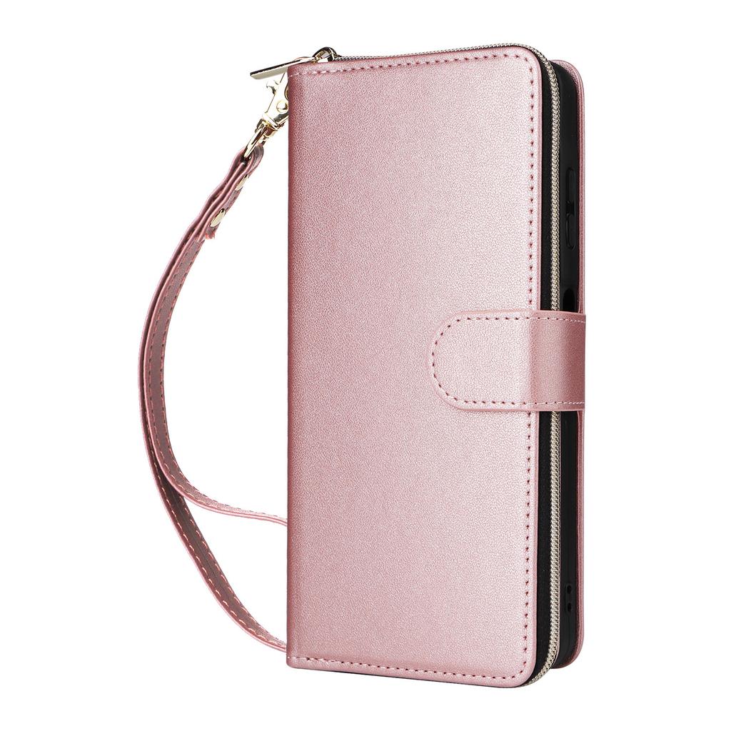 R20 For Samsung Galaxy A06 4G Case Zipper Pocket PU Leather Cover with 9 Card Slots