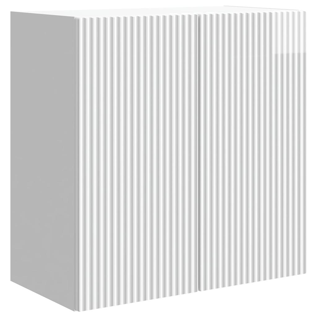 Wall Mounted Cabinet High Gloss White 59 x 31 x 60 cm Particleboard