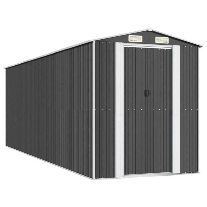 3147454 vidaXL Abri de jardin Anthracite 192x606x223 cm Acier galvanisé