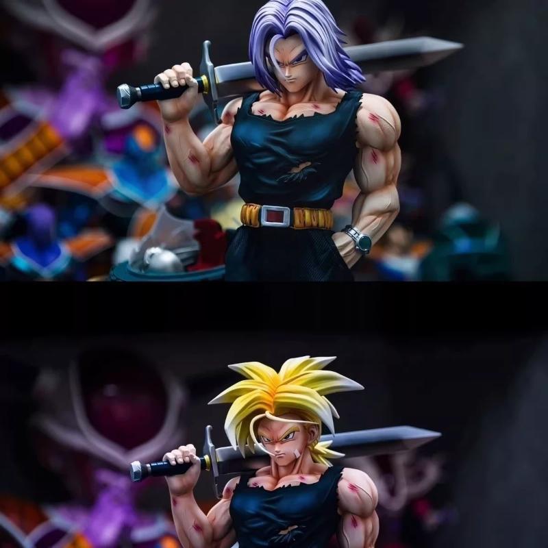 33cm Anime Dragon Ball GK Super Saiyan Trunks Action Figures With Sword Statue Collectible Toys Desktop Decoration Model Gifts