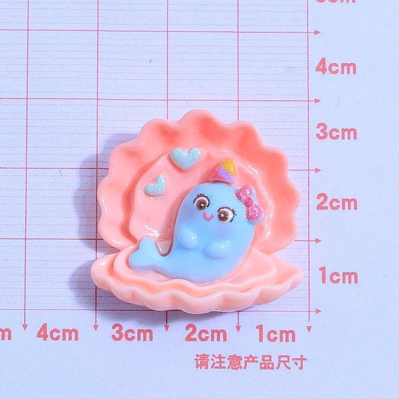 10Pcs New Mini Cute Cartoon Shell, Turtle, Octopus, Seahorse, Whale Flat Back Resin Cabochons DIY Jewelry Craft Decoration