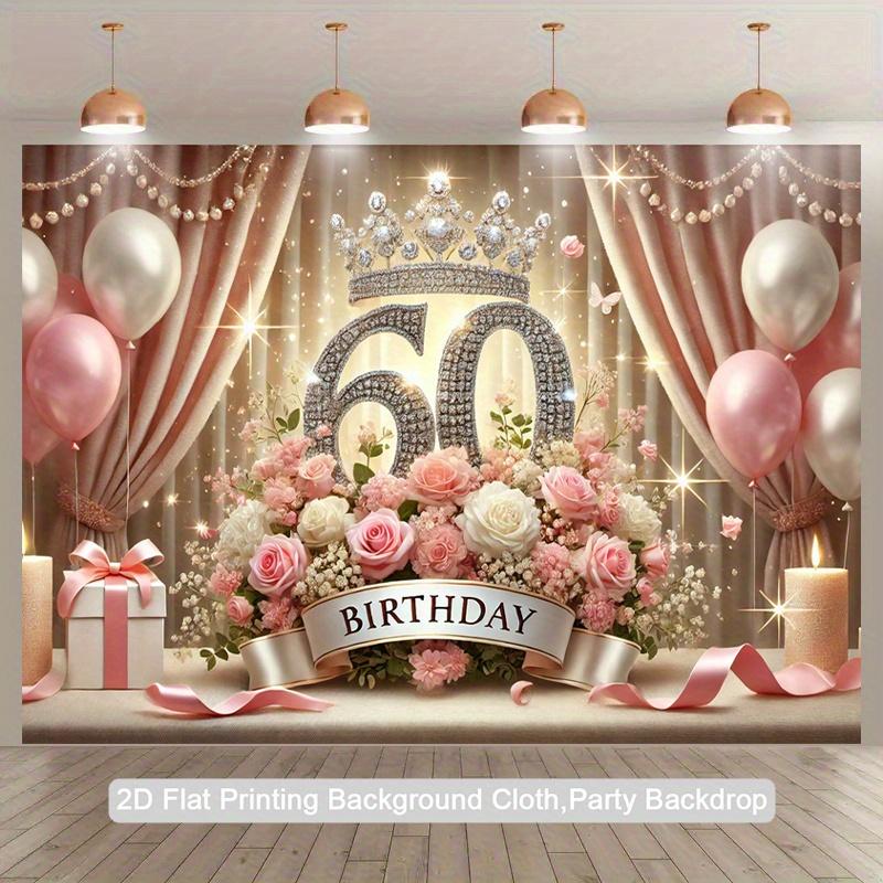 2D planar diagram 2D planar banner 1 piece 60th birthday celebration event photography 2D planar background flag 100x150cm