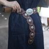 Jeans Decor Cowboy Waistband Zinc Zinc Alloy Oval PU Hollow Belt Cowgirl Buckle Belt  Dress Decoration