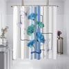 1 Blue Trumpet Vine Printed Waterproof Shower Curtain Shower Partition Bathroom Privacy Protection With 12 Hooks Easy To Install
