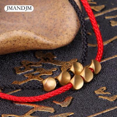 Buddhism Tibetan Copper Beads Bracelet Red Black Luck Rope Braided Bracelet & Bangles for Women Men Amulet Bracelet Jewelry