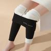 Women's High Waist Casual Pants Color Fleece Thermal Leggings Winter Long Fleece Trousers Plush Running