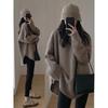 Women's 100% Pure Wool Mid-Length Pullover Sweater - Autumn/Winter Japanese Retro Style with Slit Design.