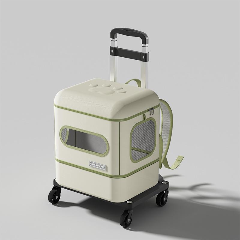 Cat bag Go out Portable cat backpack Comes with cat litter box Foldable pet trolley case Backpack