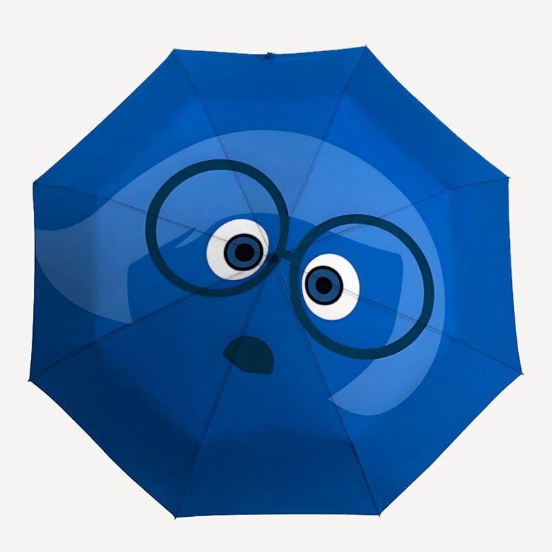 

1pc Sadness, Inside Out Automatic Umbrella , Duty 8-Rib Windproof Frame, Lightweight Portable Umbrella for Women/Men, Ideal for Travel, y250801002