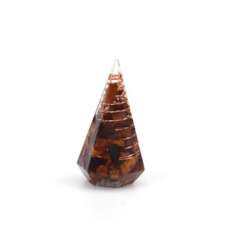 Hexagonal Seven-Color Crystal Stone Resin Pendulum Yoga Ornament