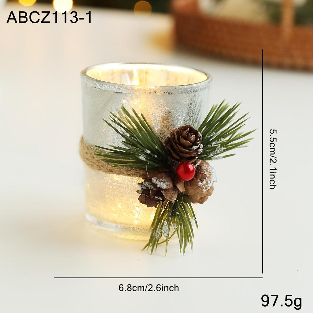 Nordic Glass Candle Holder – Christmas Aromatherapy Wax Cup, Creative Romantic Home Decor Ornament