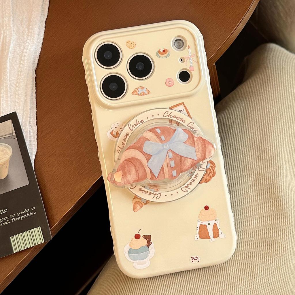 Creative Bread House Stand Phone Case for iPhone 16, iPhone 17, iPhone 17 Pro Max