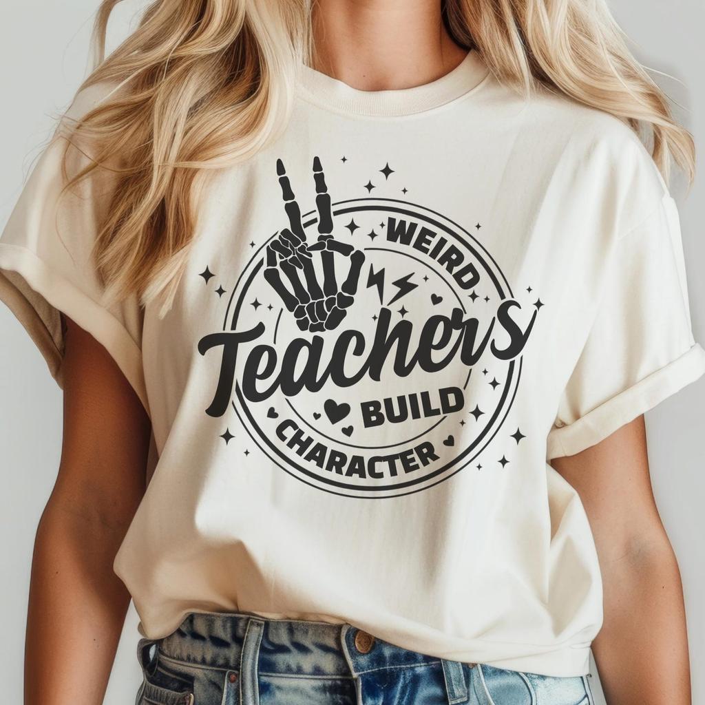 Retro Teacher's Day Shirt - Weird Teachers Build Character Gift