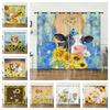 Curtains Animals Sunflowers Plants Cattle Dogs Horse Curtains Digital Printing Blackout Curtains No Punching