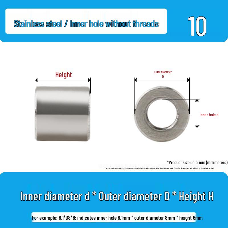 Stainless Steel Thickness-adjustable Washer & Shaft Sleeve (Sizes: M2.5, M3, M4, M6, M8, M12)
