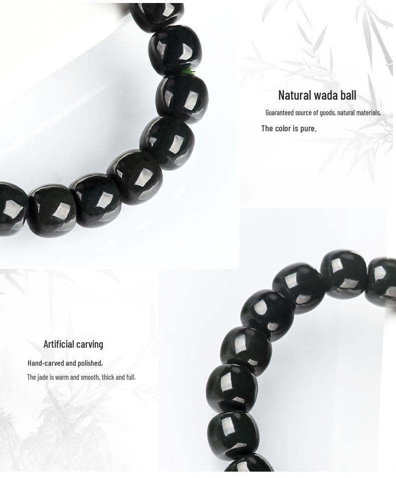 Authentic Hotan Jade Beaded Bracelet – Stylish Unisex Gemstone Jewelry