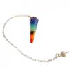 Simple Faceted Pendulum 7 Chakras 7 Stones Lapis Amethyst Etc..
