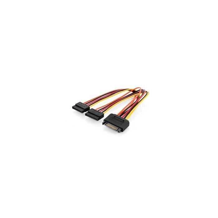 Câble Alimentation Interne S-Ata en Y 15 Pin Mâle - 2 Femelle 15 pin 30 cm