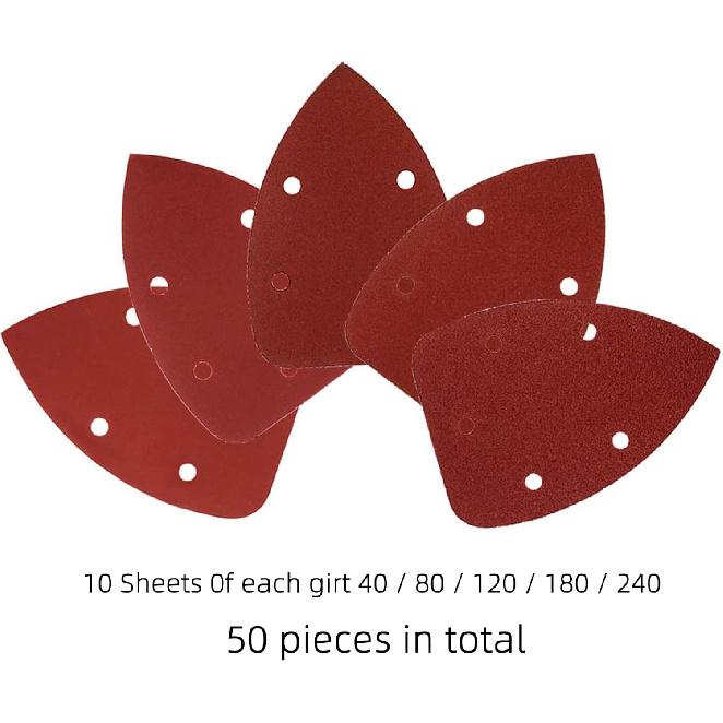 Coceca Mouse Detail Sander Sandpaper Sanding Paper Assorted Sanding Pads 40 80 120 180 240 Grits (50pcs Mouse Sandpaper)