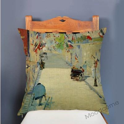 Edouard Manet World Famous Oil Painting Olympia Young Girls The Lunch Impressionism Sofa Pillow Case Gallery Art Cushion Cover