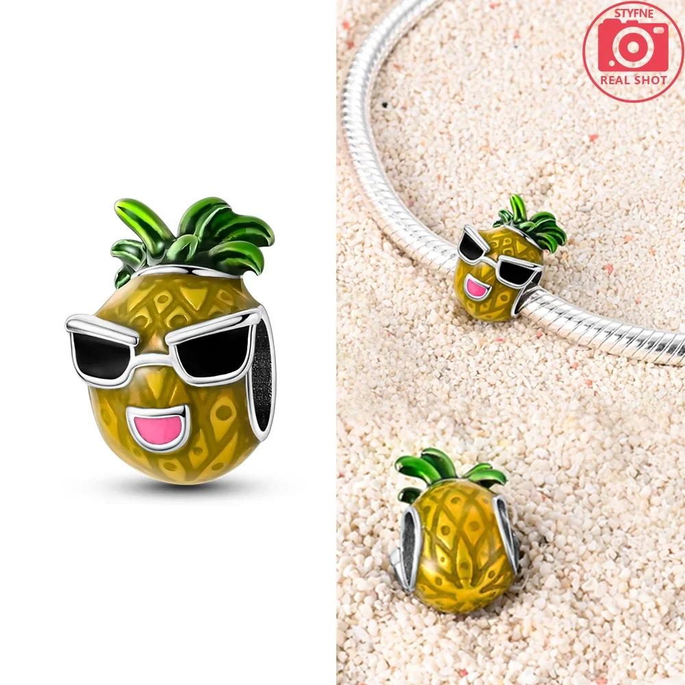 Classic Exquisite Original Charms Avocado Red Strawberry Cherry Pineapple Copper Beads Fit Bracelet Women Jewelry Diy Gifts