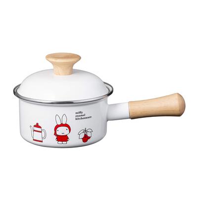 Emile Miffy Enamel Saucepan and Alkaline Odor Induction Dick a Sealable Lid for Convenient GoodPlus+ (14cm) [Acid Resistant, Resistant, Compatible,