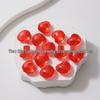 Acrylic Peach Heart Skirt Trim: Glossy Beaded Phone Charm