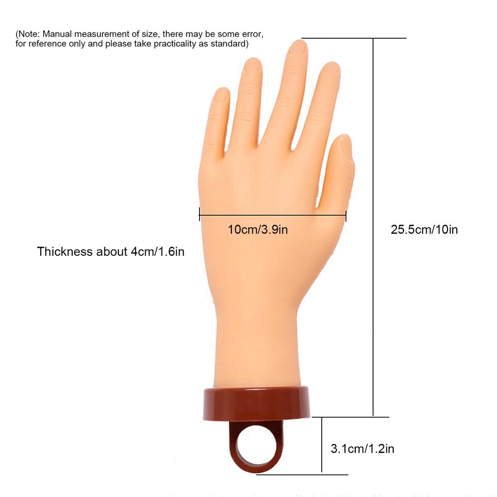 Nail Art Practice Hand Flexible Bendable Mannequin Hand Fake Hand for Nail Art Practice with Bracket