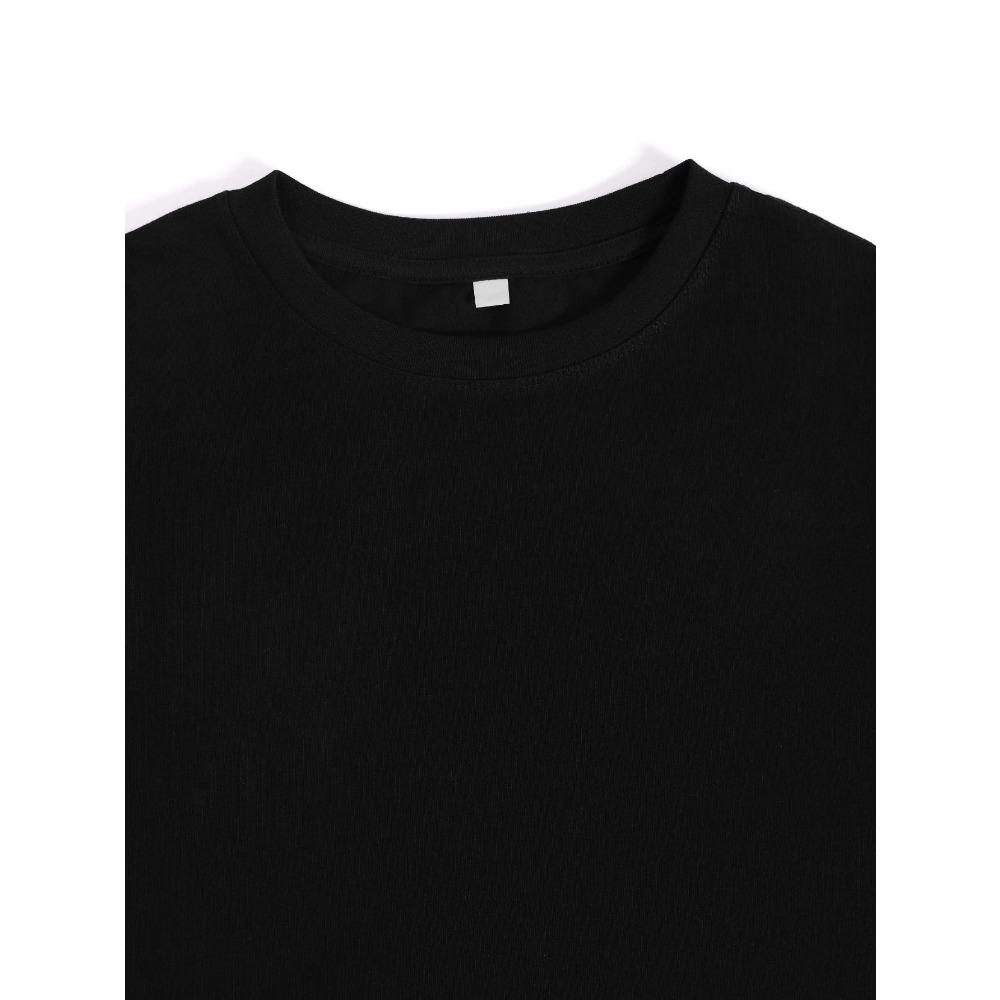 Lässiges Baumwoll-T-Shirt mit Rundhalsausschnitt, Geometrisches Muster, Kurze Ärmel