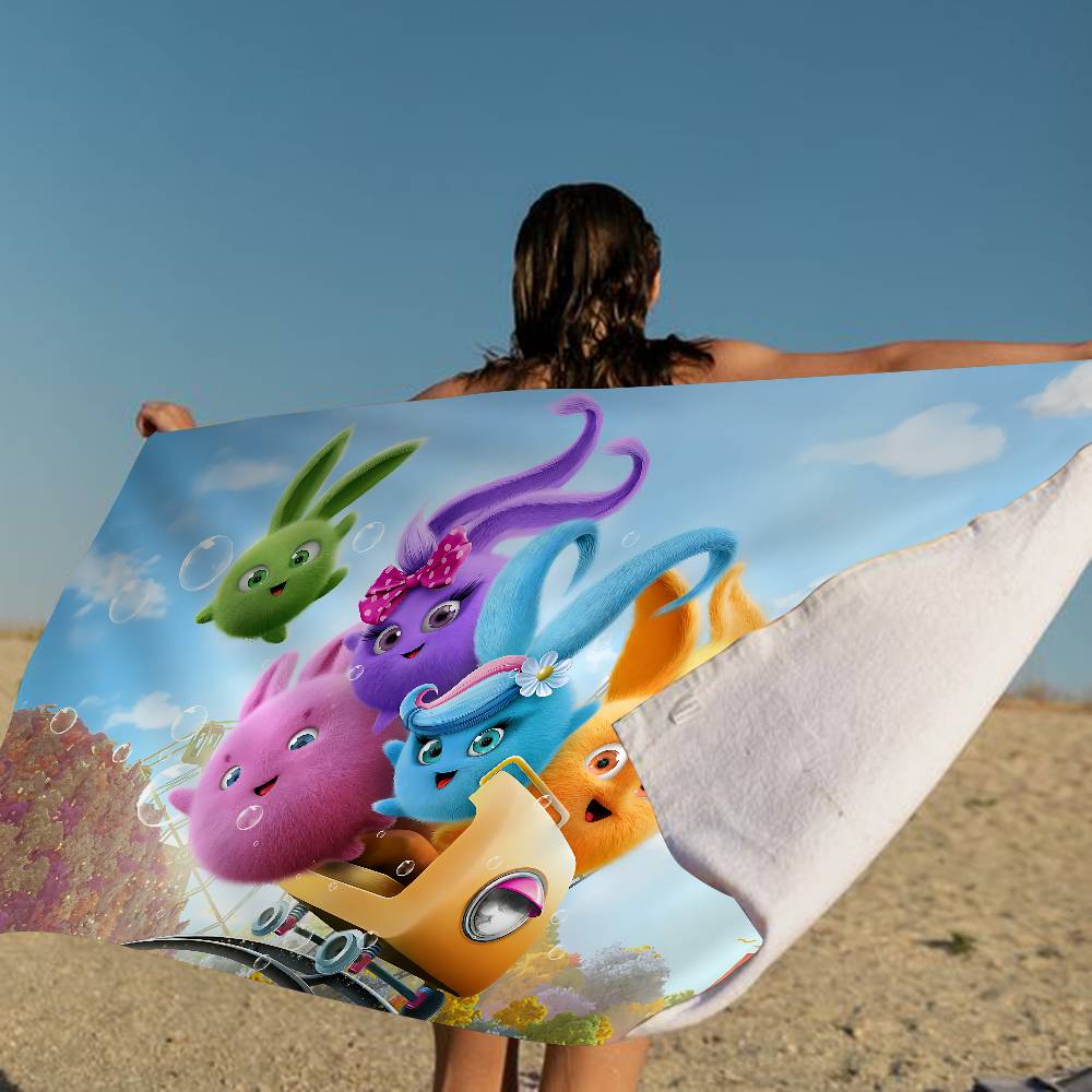 Sunny B-bunnies Anime Beach Swimming Towel Soft Absorbent Washcloth Children's Gifts For Kids Travel Camping Gym