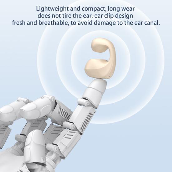 Wireless Earphone IPX7 Connection Noise Reduction Waterproof Rapid Touch Control Ear Clip Type