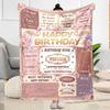 Vintage Birthday Celebration Flannel Blanket-Soft and Suitable for Sofas,Beds,Offices,Travel,All Seasons,Great Gift for Holidays and Birthdays.