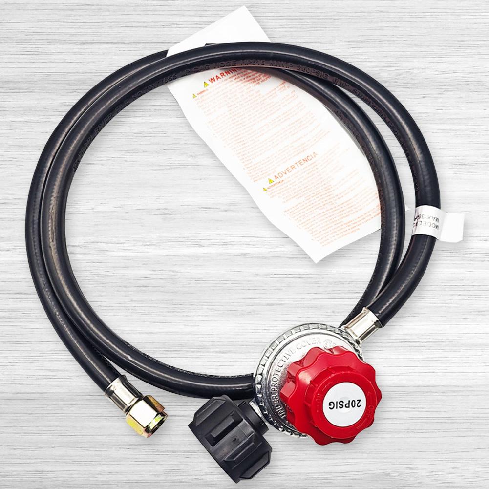 1.5FT Grill Connector and Hose 0-20 PSI Adjustable High Pressure Propane Gas Regulator for Most Gas Grill Heater Fire Pit Table