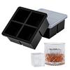 4/6/8/15 Grids Ice Cube Molds Food Grade Silicone Ice Cube Flexible Ice Molds with Lids Big Square Cubed Ice Trays for Whiskey