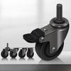 TPE casters with swivel wheels, brake, silent, heavy-duty, directional 2-inch sliding wheels for storage racks