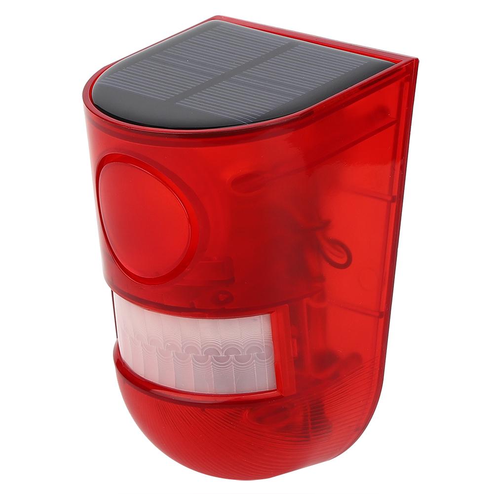 Waterproof Solar Power Alarm Light PIR Motion Sensor Security Sound Light Warning Lamp for Farm Garden