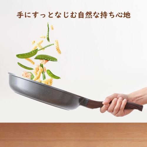 SENSARTE 28cm Frying Pan, Lightweight, Induction & Gas Compatible, Marble Coat, Non-Stick, Non-Toxic, Easy to Clean, Gray, High Heat Efficiency, One-Y