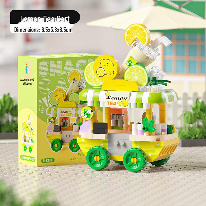 Xiaohongshu Bestseller City Street View Food Stall Model Building Blocks Toy
