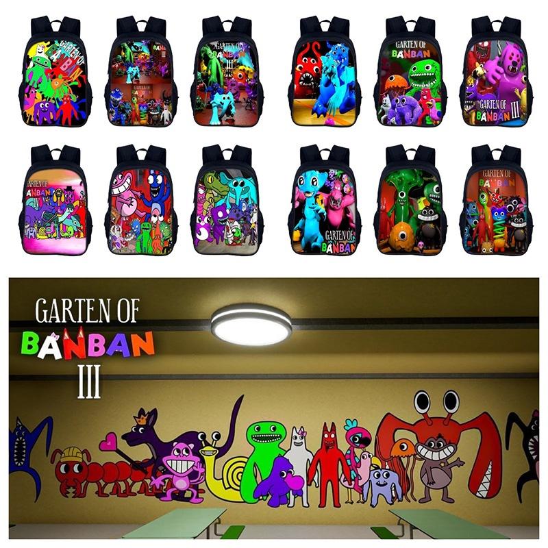 Garten Of Banban 3 40cm Cute And Colorful Cartoon Print Nylon Backpack For Boys And Girls Ideal For School