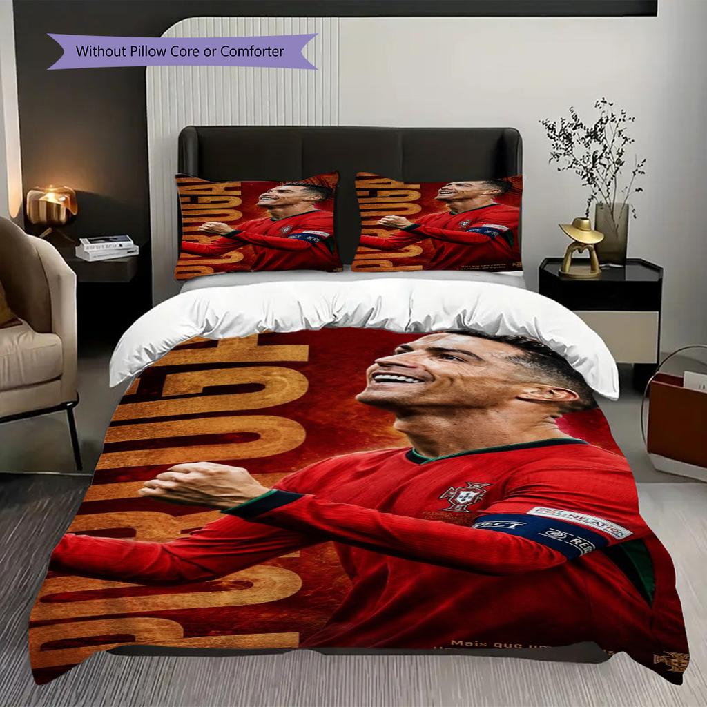 Ronaldo's Legacy Three-piece set (1 * duvet cover + 2 * pillowcase, without core) Bedding set Duvet cover and pillowcase Soft and comfortable
